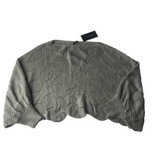 Anthropologie Moon & Madison Womens Open Cable Knit Crop oversized Sweater Sage